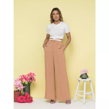 Calça Pantalona tecido De Duna maravilhosa ela estica com cintura
