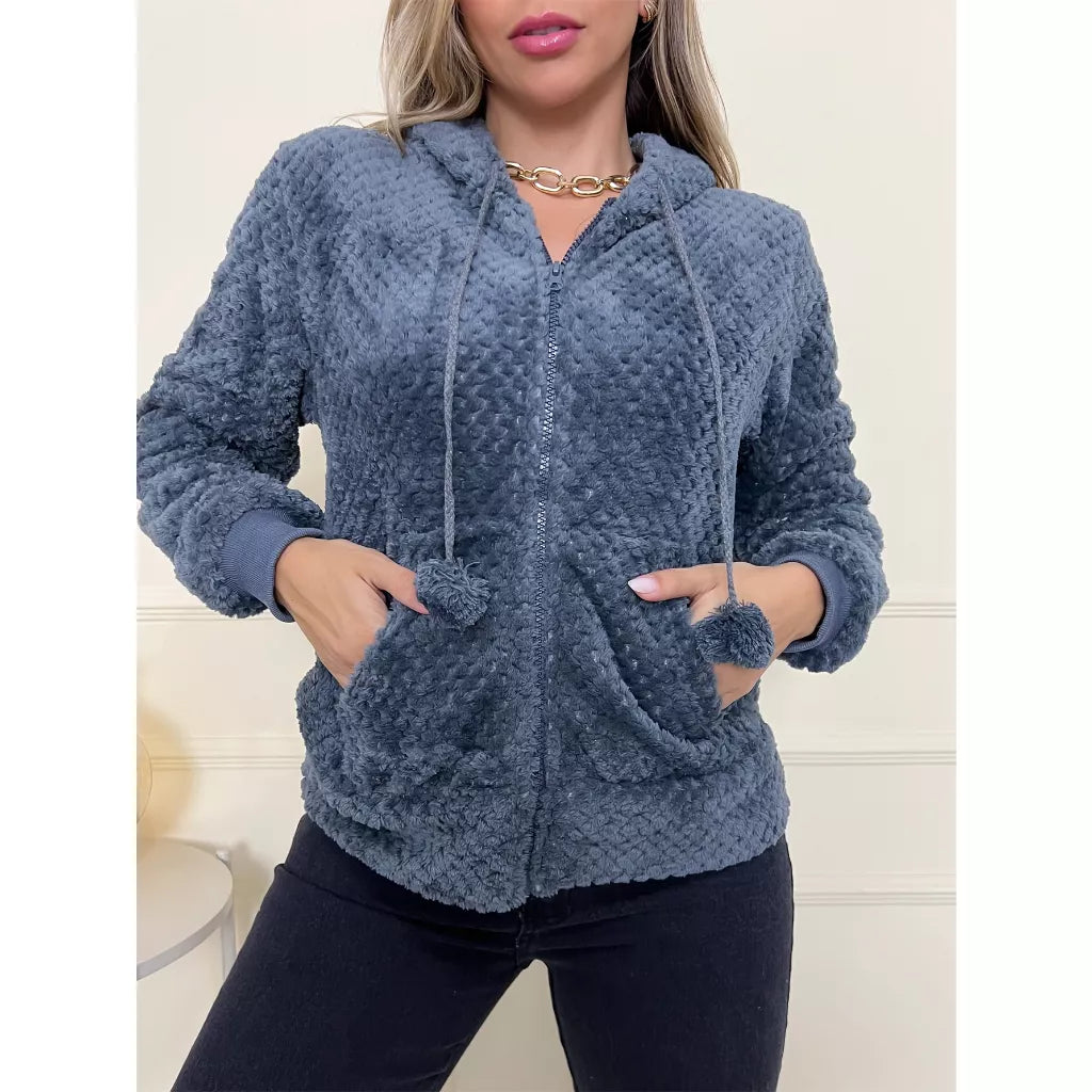 Blusa Frio Casaco Moletom Pelinho Inverno Feminino 3RD SD146