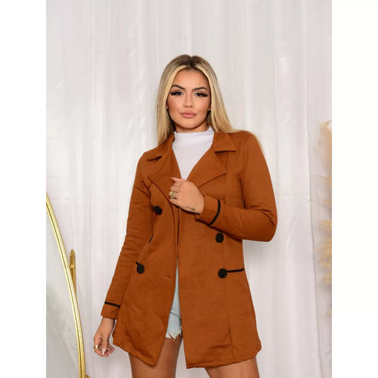 Casaco Sobretudo Moletom Lindo Feminino Moda Blogueira Inverno Frio Topp