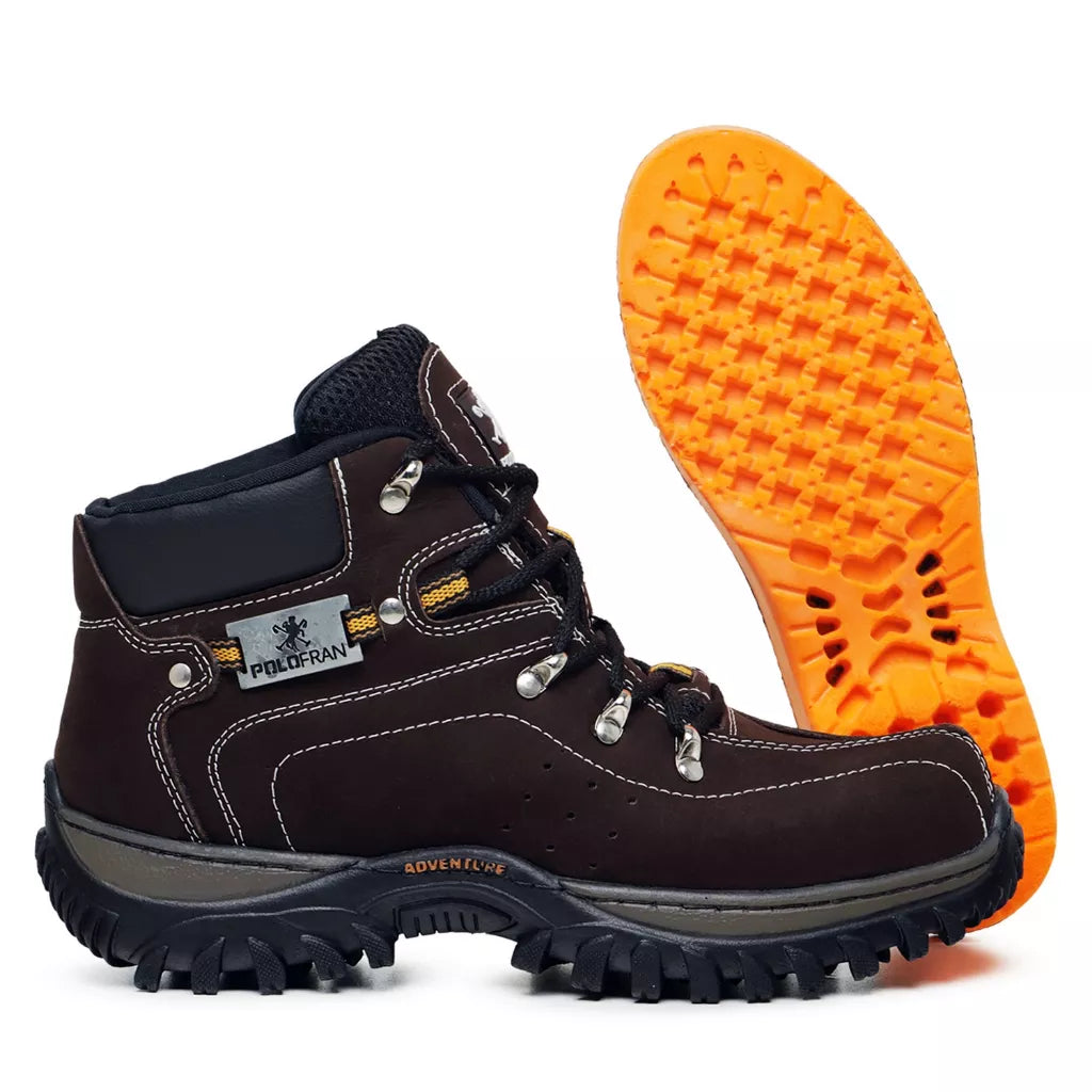 Bota Botina Adventure Couro Legítimo Com Palmilha Gel