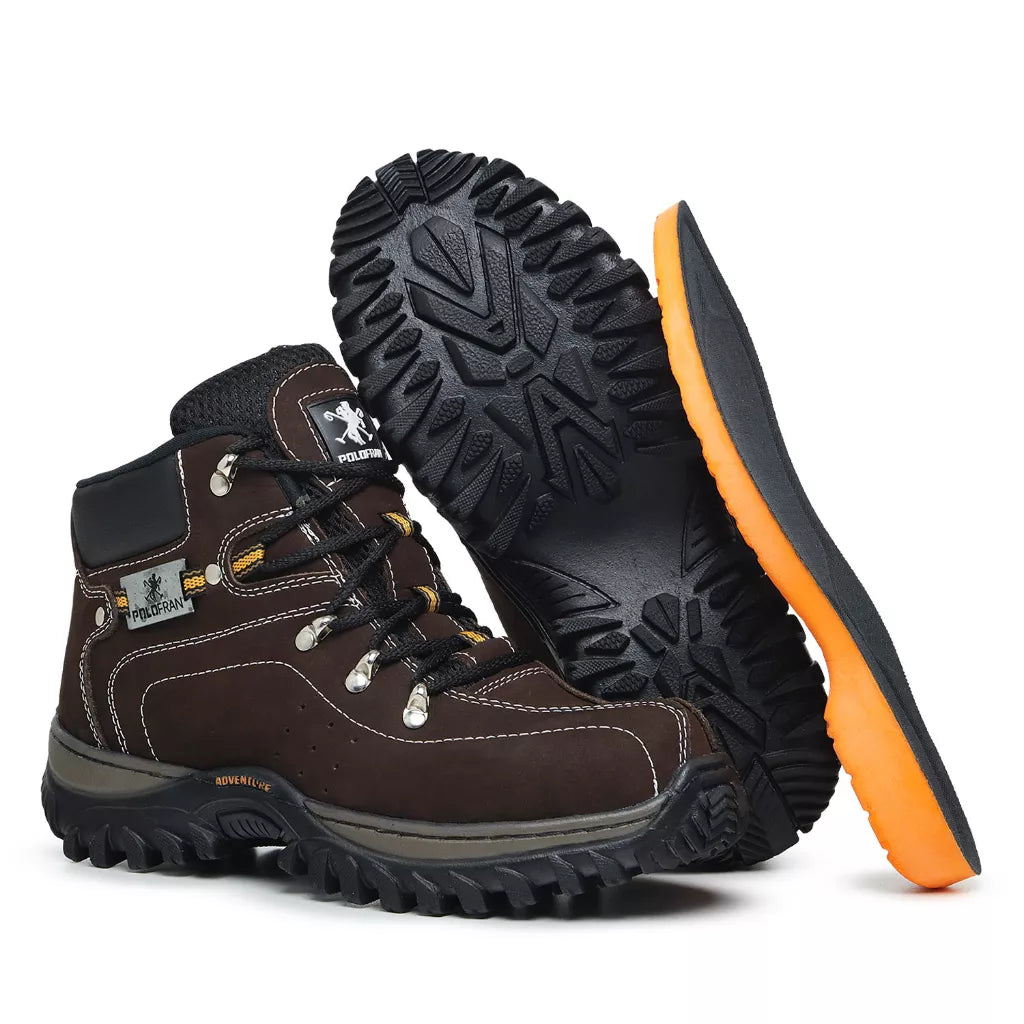 Bota Botina Adventure Couro Legítimo Com Palmilha Gel