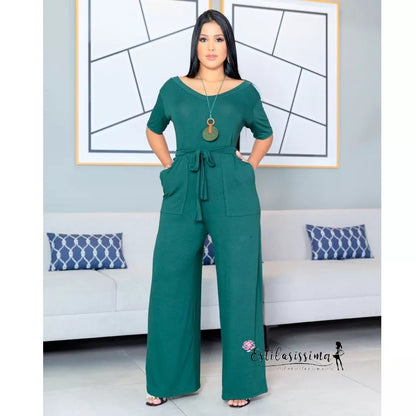 Macacao Saruel Com Manga Curta Com Cintinho Longo Max Feminino Bolsos Viscolycra Soltinho Evangelico Roupas Femininas 38 ao 46