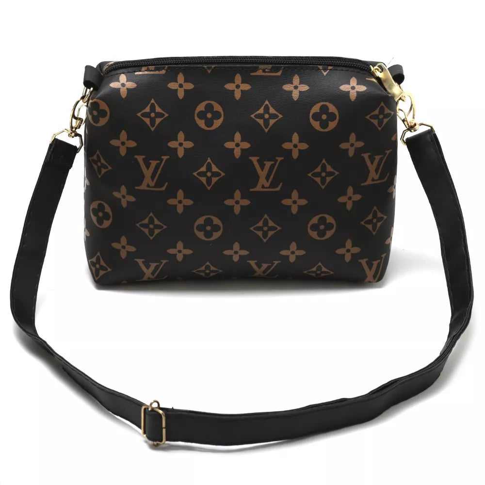Kit Bolsa Feminina Transversal Pequena Necessarie Com Carteira Lv