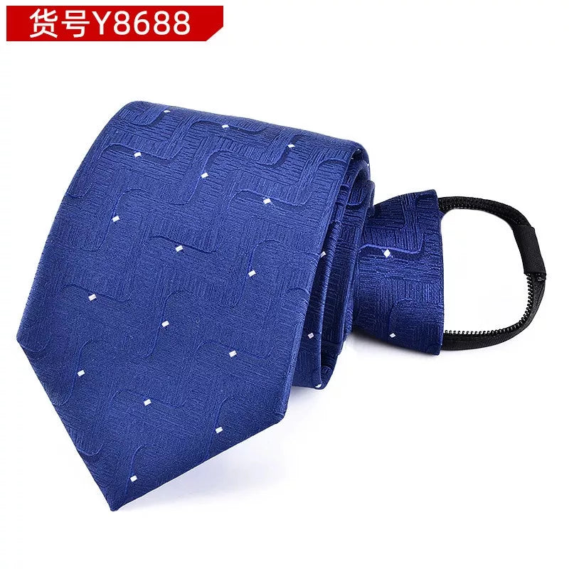 8CM Men's Zipper Tie Gravata Administrative Business Dress Groom Wedding Tie Gravatas Vestido de noite Festa Reunião Tie