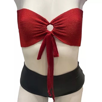 Blusa Top Cropped Faixa De Treino Sexy Tricô Multiformes Tomara Que Caia Verão 2023 Best