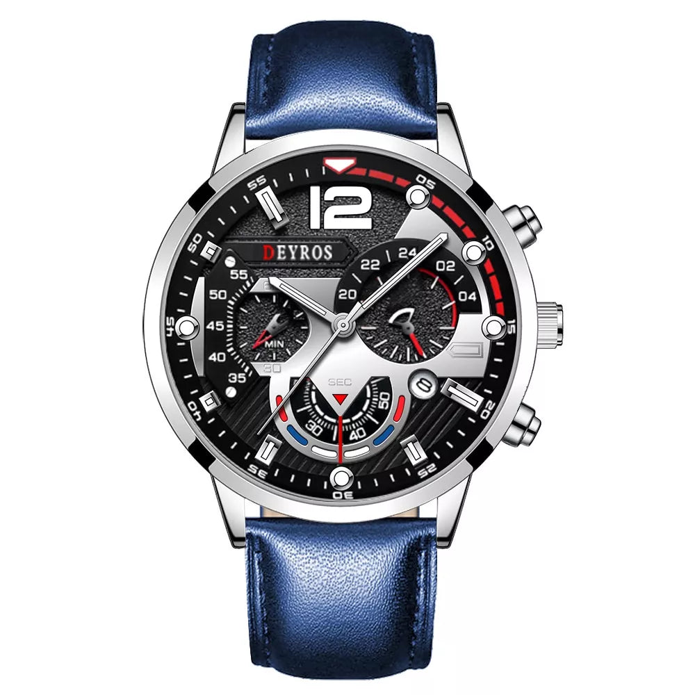 DEYROS 1531 Relógio Masculino Quartz À Prova D 'Água