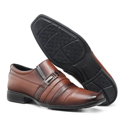 Kit Sapato Masculino Social Elegante Confortável com Relógio Carteira e Cinto