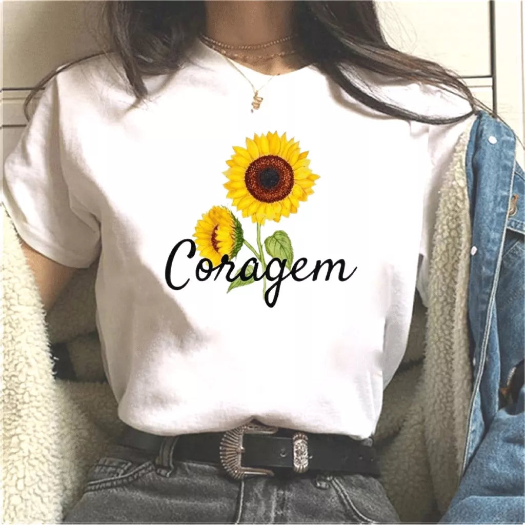 T-shirt Feminina Camiseta Floresça Onde Deus Te Plantar