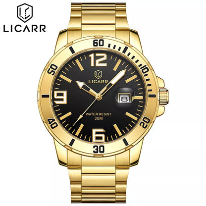 LICARR Relógios Masculinos Da Marca Relógio Casual De Quartzo À Prova D'água 9524
