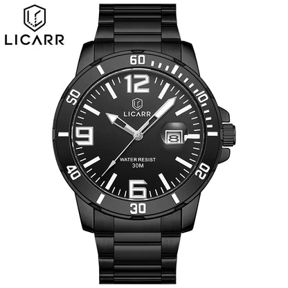 LICARR Relógios Masculinos Da Marca Relógio Casual De Quartzo À Prova D'água 9524