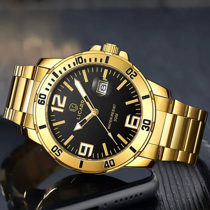 LICARR Relógios Masculinos Da Marca Relógio Casual De Quartzo À Prova D'água 9524