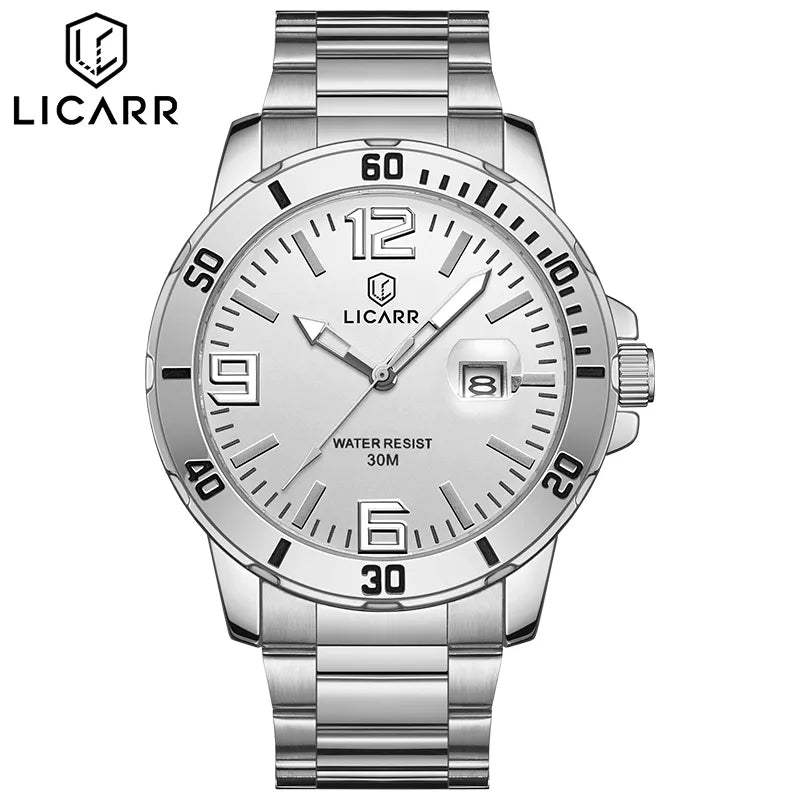 LICARR Relógios Masculinos Da Marca Relógio Casual De Quartzo À Prova D'água 9524