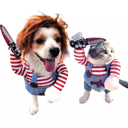 (Engraçado) Cowboy Pet Dos Desenhos Animados Equitação Dress Up Fornecimentos Trajes Cospaly hoodie Do Cão Dia Das Bruxas Roupa Transformação outfit (XS-XL)