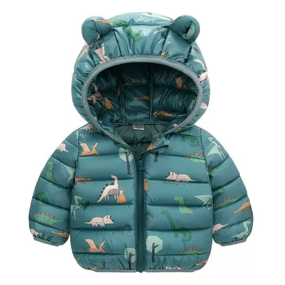 Casaco De Inverno Infantil Grosso De Algodão Estampado