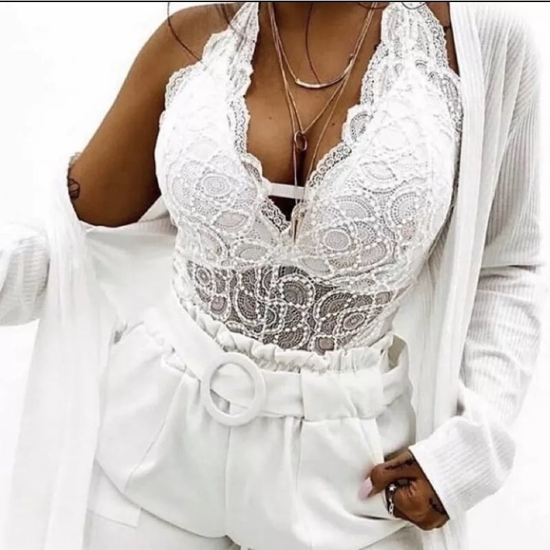 Body de Renda Blogueirinha Decote V