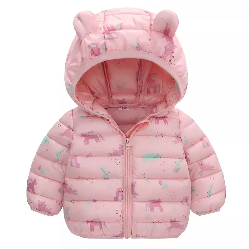 Casaco De Inverno Infantil Grosso De Algodão Estampado