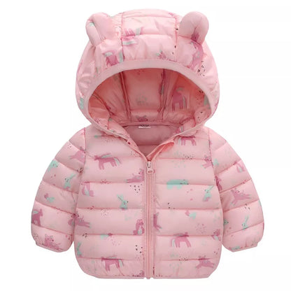 Casaco De Inverno Infantil Grosso De Algodão Estampado