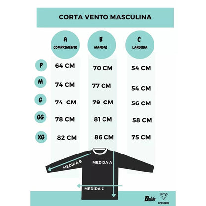 Corta-vento Masculina Lisa