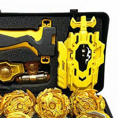 8pçs Beyblade Gyro Burst Dourado Com Lançador Portátil