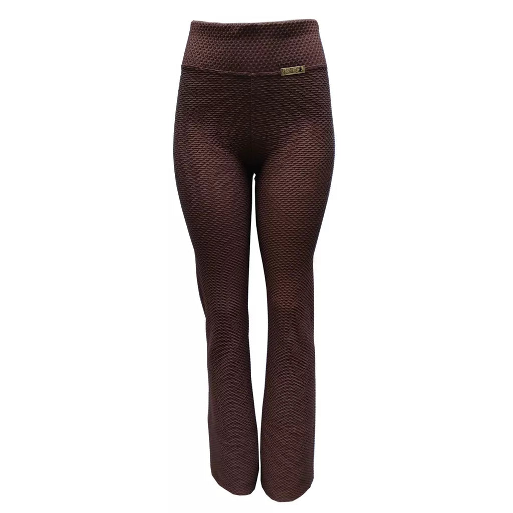Calça Feminina Flare Bailarina Colmeia Casual