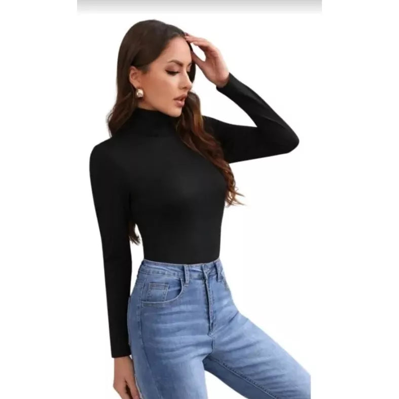 Blusa Feminina Cacharrel Gola Alta Manga Longa Inverno.