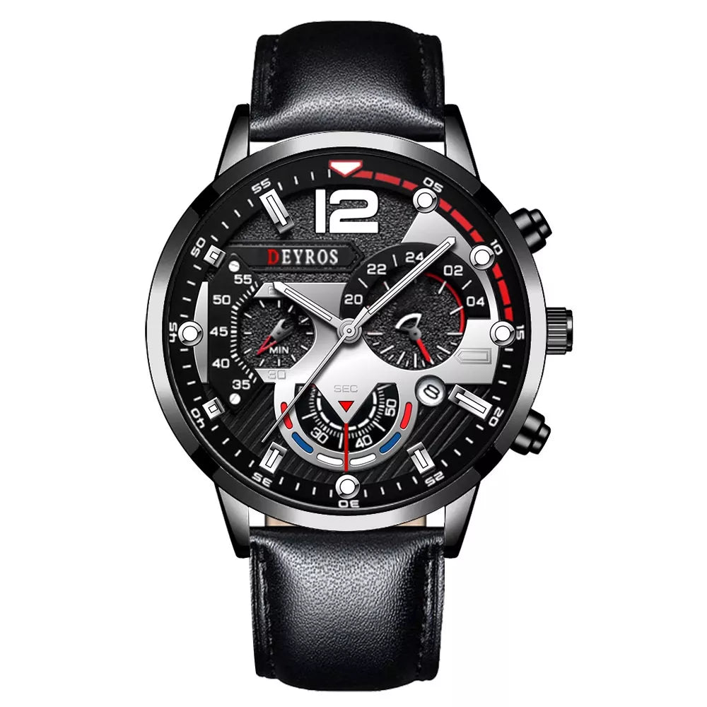 DEYROS 1531 Relógio Masculino Quartz À Prova D 'Água
