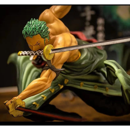 Boneco One Piece Action Figure Roronoa Zoro/Três Faca/Combate Anime Brinquedo