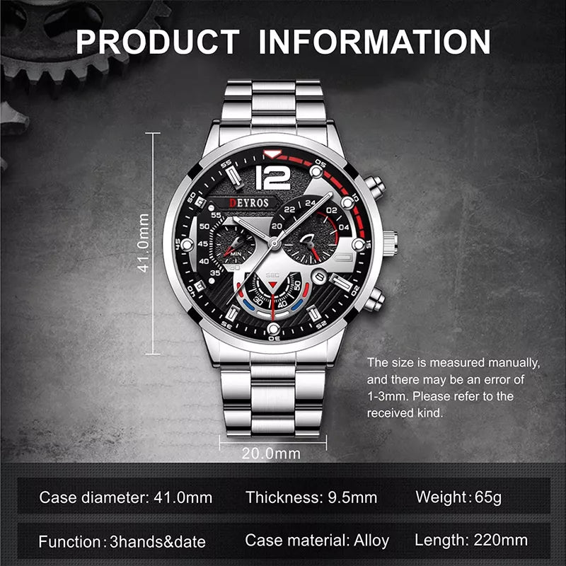 DEYROS 1531 Relógio Masculino Quartz À Prova D 'Água