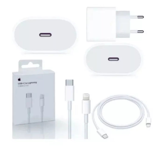Kit Carregador De iPhone Fonte + Cabo Carregamento Rápido PD 20w