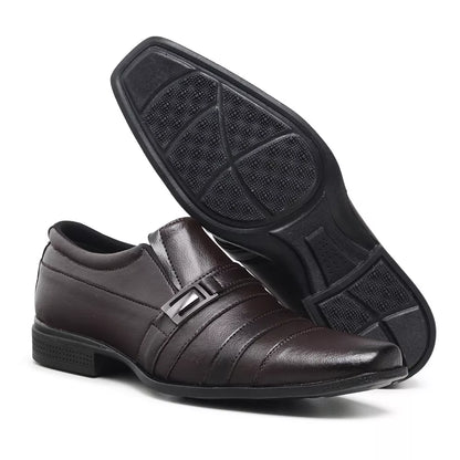 Kit Sapato Masculino Social Elegante Confortável com Relógio Carteira e Cinto