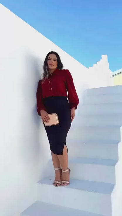 Camisa Feminina Social Botão Estico Blogueira Tendências Super Moda Envio ! !