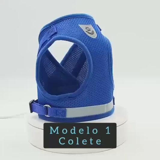 Peitoral Com Guia para Caes E Gatos Colete Regulavel Super Confortavel para Cachorro