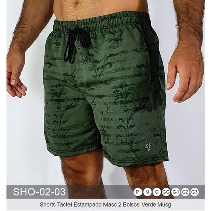 Bermuda Tactel Estampada Shorts Praia Verão