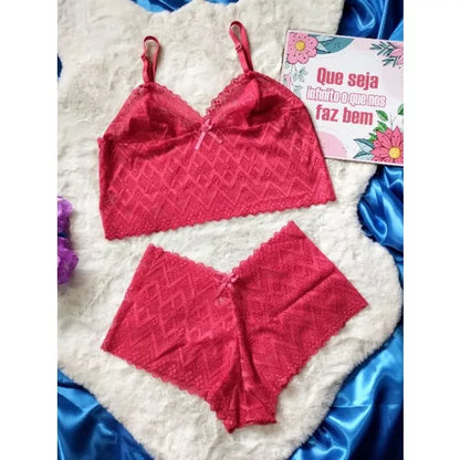 Conjunto espera marido com forro conjunto rendado Conjuntos cropt