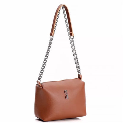 Bolsa Feminina Transversal Lateral com Corrente Tira-colo