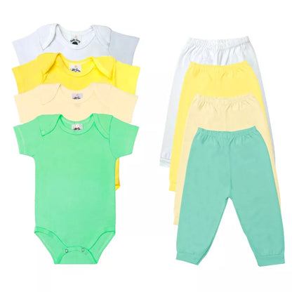 kit 4 peças - Mijão Calça e Body Malha P/M/G  - ( Liso e Estampado)