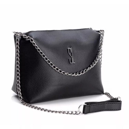 Bolsa Feminina Transversal Lateral com Corrente Tira-colo