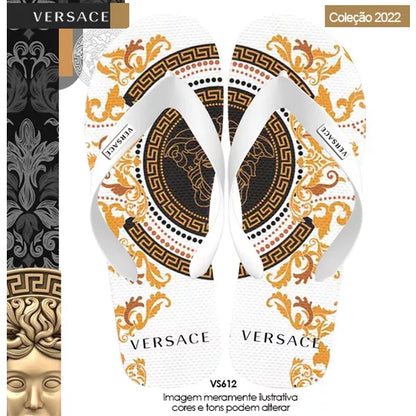 Chinelo De Dedo Lançamento Chinelo Estampado Luis Viton Gucci Versace