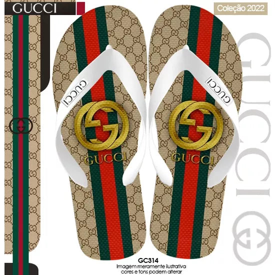Chinelo De Dedo Lançamento Chinelo Estampado Luis Viton Gucci Versace