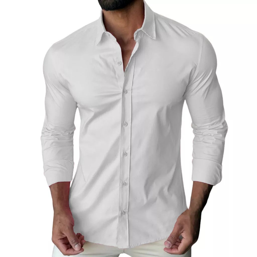 Camisa Social Masculina Slim fit Luxo Moda Manga Longa
