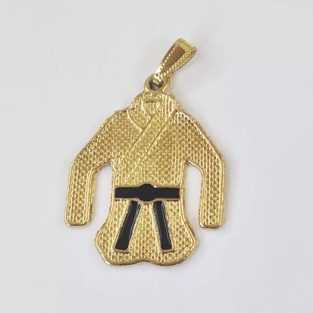 Corrente Cordão Baiano 4mm Longa Banhada Ouro 18K + colares masculinos com Pingente Quimono Faixa Preta Luta