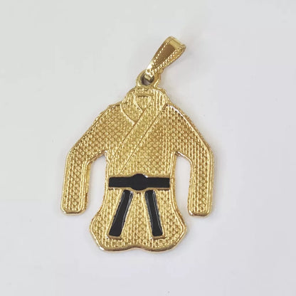 Corrente Cordão Baiano 4mm Longa Banhada Ouro 18K + colares masculinos com Pingente Quimono Faixa Preta Luta