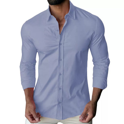 Camisa Social Masculina Slim fit Luxo Moda Manga Longa