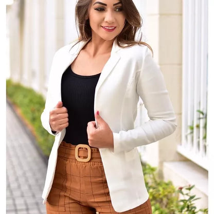 Blazer Terninho Modelo Alfaiataria Em Bengaline Moda Evangelica