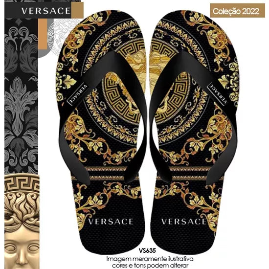 Chinelo De Dedo Lançamento Chinelo Estampado Luis Viton Gucci Versace