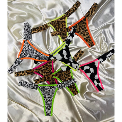 Calcinha Vaquinha Fio Duplo Conforto Estampada Sexy Sensual Biquíni Lingerie Feminina