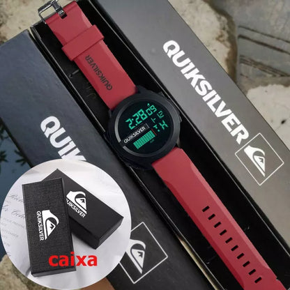 Relógio De Pulso Digital À Prova D'água Quiksilver Men Com Borracha Strab