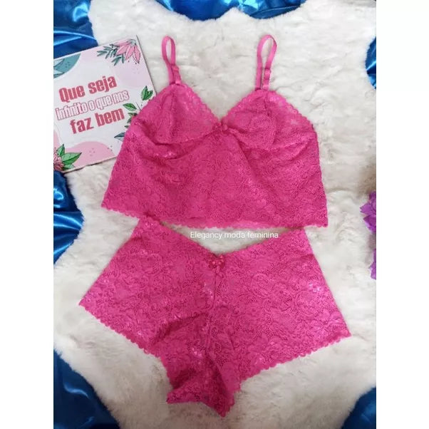Conjunto espera marido com forro conjunto rendado Conjuntos cropt