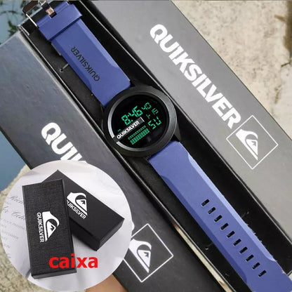 Relógio De Pulso Digital À Prova D'água Quiksilver Men Com Borracha Strab