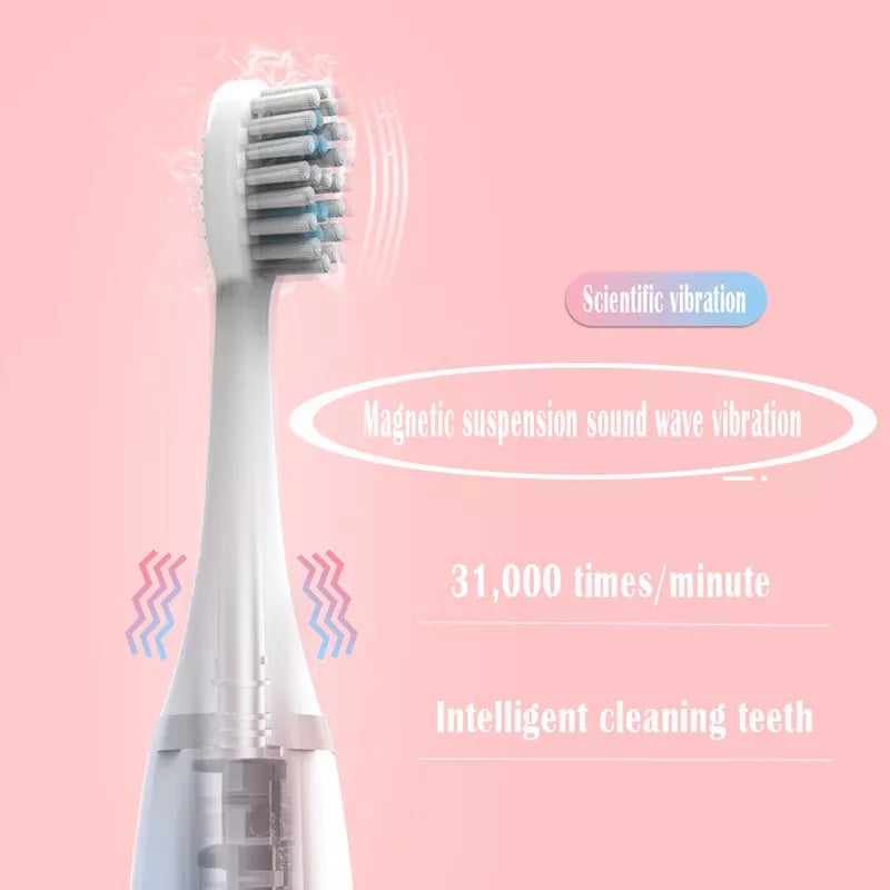 Escova De Dentes Oral Elétrica，Com 2 Cabeças De Escova Ultrassônica Automática Completa / Cuidado Oral